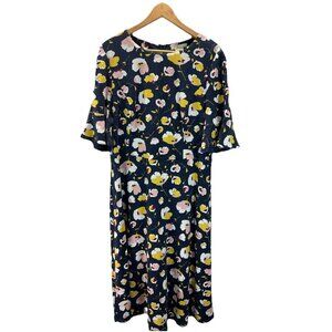 Boden Women Alexis midi Dress Navy‎ Floral Short Sleeve Stretch US 20L Tall